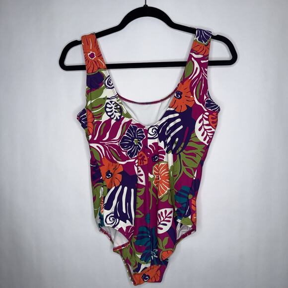 Catalina Women’s Vintage Floral Print One Piece Swimsuit Size M 8/10 - Picture 5 of 6